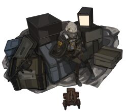  1010kman 1girl girls'_frontline_2:_exilium girls_frontline gun highres kriss_vector non-humanoid_robot robot solo submachine_gun vector_(girls'_frontline) weapon 