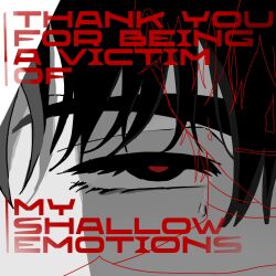  2boys alien_stage close-up commentary english_commentary english_text eye_focus goby_son half-closed_eyes highres ivan_(alien_stage) multiple_boys red_pupils thick_eyebrows till_(alien_stage) 