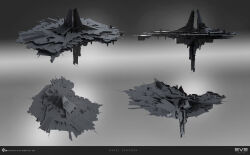  3d absurdres building commentary company_logo company_name concept_art copyright_logo copyright_name dated english_commentary eve_online grey_background greyscale highres logo maya_(medium) megastructure monochrome multiple_views no_humans official_art outdoors photoshop_(medium) realistic science_fiction sobaku-chiuchiu space_station spacecraft upwell_consortium_(eve_online) 