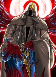  character_request colored_skin commentary copyright_request cowboy_shot duel_monster english_commentary extra_hands highres moltengates red_skin robe solo veil white_robe white_veil yu-gi-oh! 