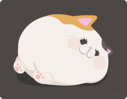  :3 blush_stickers cat closed_eyes commentary_request final_fantasy final_fantasy_xiv grey_background no_humans original pawpads rizu_(rizunm) simple_background sleeping 