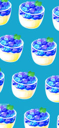  absurdres artist_name blue_background commentary_request desert food food_focus highres ice mint_leaf no_humans original rizu_(rizunm) simple_background still_life 
