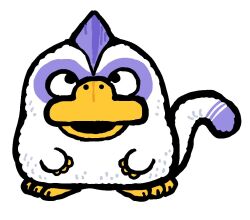  bkub character_request claws copyright_request full_body looking_up no_humans simple_background solo white_background white_fur 