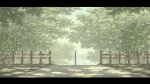  akafune bollard commentary_request fence grass highres letterboxed no_humans original outdoors scenery shadow tree wooden_fence 
