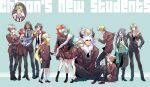 3girls 6+boys :d :o =_= ^_^ achilles_(fate) achilles_(my_student_council)_(fate) ahoge alternate_costume antenna_hair apollo_(fate) aqua_background aqua_hair asclepius_(fate) asclepius_(my_student_council)_(fate) ascot asterios_(fate) bangs between_legs black_coat black_footwear black_hair black_jacket black_necktie black_pants black_sclera black_shorts black_socks black_thighhighs black_vest blonde_hair blue_eyes blush bow bowtie braid brown_footwear brown_hair brown_jacket brown_skirt buttons chiron_(fate) circlet clenched_teeth closed_eyes clothes_grab coat collared_shirt colored_sclera command_spell contrapposto crossed_bangs curtained_hair double-breasted double_bun drinking ear_covers english_text facing_another facing_viewer fate/grand_order fate_(series) frankenstein&#039;s_monster_(fate) fujimaru_ritsuka_(female) full_body fur_scarf fuuma_kotarou_(fate) geronimo_(fate) gloves gradient_hair green_hair green_sweater_vest hair_between_eyes hair_bow hair_bun hair_over_eyes hand_between_legs hand_on_hip hand_on_own_chin head_on_another&#039;s_shoulder head_out_of_frame heracles_(fate) highres holding holding_hands holding_tablet_pc hooded_coat horns hug index_finger_raised indian_style jacket jacket_grab jason_(fate) jason_(my_student_council)_(fate) juice_box kiyohime_(fate) knees_up kotobuki_toro light_brown_hair loafers long_hair looking_at_another looking_to_the_side low-tied_long_hair low_twintails mandricardo_(fate) multicolored_hair multiple_boys multiple_braids multiple_girls muscular muscular_male necktie not_present official_alternate_costume on_head one_side_up open_collar orange_eyes orange_hair pants paris_(fate) parted_lips pink_hair profile red_bow red_bowtie red_eyes redhead scarf school_uniform scrunchie shaded_face sheep shirt shoes shorts sieg_(fate) single_horn sitting skirt sleeves_rolled_up smile socks spiky_hair standing striped striped_jacket sweatdrop sweater_vest tablet_pc teeth thigh-highs thinking thumbs_up twintails upper_teeth vertical-striped_jacket vertical_stripes vest voyager_(fate) white_ascot white_gloves white_hair white_shirt white_socks yellow_bow yellow_scarf 