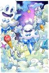  :d border closed_eyes commentary_request drooling food happy ice_cream ice_cream_cone mouth_drool no_humans open_mouth pokemon pokemon_(creature) popsicle smile tongue u_u vanillish vanillite vanilluxe white_border yamanashi_taiki 