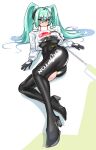  aqua_eyes aqua_hair ass asymmetrical_bodysuit black_gloves bodysuit boots breasts crop_top crop_top_overhang cropped_jacket flagpole flame_print gloves goodsmile_racing hatsune_miku highres jacket long_hair long_sleeves pole racequeen racing_miku racing_miku_(2022) single_thigh_boot single_thighhigh skin_tight smiley_face thigh-highs thigh_boots twintails very_long_hair vocaloid volyz white_jacket 