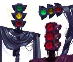  1other cable closed_eyes commentary english_commentary highres identitycrisis018 looking_ahead monsterification multiple_views no_humans original traffic_light white_background wide-eyed 
