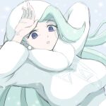  1girl blonde_hair blue_eyes breasts earrings fur_hat hat highres jewelry long_hair long_sleeves mature_female melony_(pokemon) mochitaro_(mothitaroo) multicolored_hair pokemon pokemon_(game) pokemon_swsh scarf solo sweater ushanka white_scarf white_sweater winter_clothes 