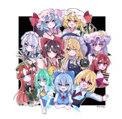  7niitouho absurdres ascot bat_wings blonde_hair blue_bow blue_dress blue_eyes blue_hair blush book bow braid brown_eyes brown_hair cirno commentary_request crescent crescent_hat_ornament daiyousei detached_sleeves dress fang flandre_scarlet frilled_bow frills gohei green_eyes green_hair hair_bow hair_ribbon hair_tubes hakurei_reimu hat hat_ornament hat_ribbon head_wings highres holding holding_gohei hong_meiling ice ice_wings izayoi_sakuya kirisame_marisa koakuma long_hair long_sleeves looking_at_viewer maid maid_headdress mob_cap multiple_girls open_mouth patchouli_knowledge puffy_short_sleeves puffy_sleeves purple_hair red_bow red_eyes red_hair remilia_scarlet ribbon ribbon_trim rumia shirt short_hair short_sleeves side_ponytail single_braid smile star_(symbol) touhou twin_braids vest violet_eyes white_hair white_shirt wings yellow_eyes 