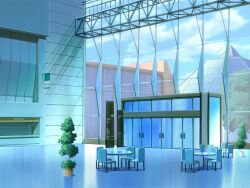  blue_sky building bush cafe chair clouds cloudy_sky cup day door flower_pot game_asset kourin_tenshi_en_ciel_rena mahou_senshi_(series) menu menu_board no_humans non-web_source official_art outdoors plant potted_plant restaurant scenery school self-datamine sign sky table tree visual_novel_cg window 