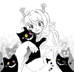  1girl animal antlers buck_teeth cat colored_sclera commentary deer_antlers deer_girl deltarune english_commentary friend_(deltarune) furry furry_female grin highres holding holding_animal holding_cat horns long_hair noelle_holiday noelle_holiday_(dark_world) pink_sclera smile teeth tsusealyangel utdr_(toby_fox) yellow_sclera 
