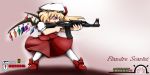  bloodycat character_name flandre_scarlet gun hat ponytail red_eyes short_hair side_ponytail solo touhou weapon wings 