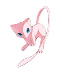  animal_focus blue_eyes chromatic_aberration commentary english_commentary floating full_body highres horezai looking_at_viewer mew no_humans pokemon pokemon_(creature) simple_background solo white_background 