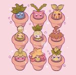  +_+ :&gt; :d blush bounsweet budew closed_eyes closed_mouth commentary crying flower_pot gossifleur hoppip leaphere looking_at_viewer no_humans oddish open_mouth petals petilil pokemon pokemon_(creature) pumpkaboo smile smoliv soil sparkle sunkern tears watermark 