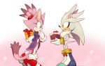  1boy 1girl blaze_the_cat blush boots box cake dress food fruit furry furry_female furry_male gift gift_box gloves high_heels highres open_mouth orange_eyes orphisterical silver_the_hedgehog smile sonic_(series) standing strawberry strawberry_cake tail valentine white_gloves 