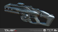  3d absurdres assault_rifle commentary company_logo copyright_logo copyright_name dust_514 english_commentary english_text eve_online grey_background greyscale gun highres logo maya_(medium) monochrome no_humans official_art realistic rifle science_fiction simple_background weapon weapon_focus 