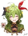  amber_(genshin_impact) collei_(genshin_impact) genshin_impact green_hair highres korusakku smile 
