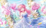 blush dress long_hair momoi_airi pink_eyes pink_hair project_sekai smile wedding