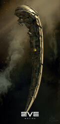  3d absurdres amarr_empire_(eve_online) brown_background building cloud_background clouds commentary company_name copyright_logo copyright_name english_commentary eve_online glowing hangar highres logo maya_(medium) outdoors photoshop_(medium) radio_antenna realistic science_fiction space space_station spacecraft star_(sky) starry_sky_background xiangben_ni 
