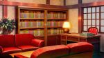  book bookshelf color_creation commentary_request desk highres indoors lamp light no_humans original scenery table window 