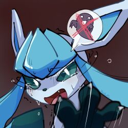  animal_focus applecandy_prpr blue_eyes blue_fur bright_pupils brown_background claws crying crying_with_eyes_open fang glaceon highres looking_at_viewer no_humans open_mouth pokemon pokemon_(creature) pokemon_focus scared simple_background solo speech_bubble tears two-tone_fur upper_body white_pupils 