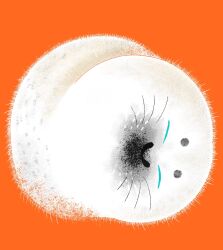  animal animal_focus body_fur closed_eyes highres no_lineart orange_background original simple_background sleeping white_fur yone_ru 