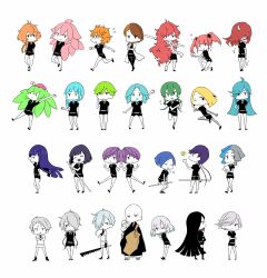  1boy 6+others :d ;d =_= adjusting_hair ahoge alexandrite_(houseki_no_kuni) amethyst_(houseki_no_kuni) androgynous antarcticite aqua_eyes aqua_hair arm_up arms_behind_back arms_up asymmetrical_legwear bald benitoite_(houseki_no_kuni) black_boots black_eyes black_gloves black_hair black_jacket black_kimono black_necktie black_pantyhose black_shoes black_shorts black_thighhighs blonde_hair blue_eyes blue_hair bob_cut boots bort brown_eyes brown_hair bug butterfly cairngorm_(houseki_no_kuni) chibi chibi_only cinnabar_(houseki_no_kuni) closed_eyes closed_mouth collared_shirt colored_tongue commentary_request crossed_arms diamond_(houseki_no_kuni) elbow_gloves euclase_(houseki_no_kuni) everyone expressionless facing_away flying_sweatdrops from_side gem_uniform_(houseki_no_kuni) ghost_quartz_(houseki_no_kuni) gloves goshenite_(houseki_no_kuni) green_eyes green_hair grey_eyes grey_gloves grey_hair grey_socks grey_thighhighs hair_brush hair_ornament hair_over_one_eye hand_on_own_arm hand_on_own_hip happy hemimorphite_(houseki_no_kuni) heterochromia high_heel_boots high_heels hime_cut holding holding_hair_brush holding_paper holding_sword holding_weapon houseki_no_kuni jacket jade_(houseki_no_kuni) japanese_clothes jitome kimono kneeling kongou_sensei lapis_lazuli_(houseki_no_kuni) long_hair low_twintails medium_hair mercury_(element) morganite_(houseki_no_kuni) multicolored_hair multiple_others necktie neptunite_(houseki_no_kuni) obsidian_(houseki_no_kuni) one_eye_closed open_mouth orange_eyes orange_hair padparadscha_(houseki_no_kuni) pantyhose paper peridot_(houseki_no_kuni) phosphophyllite pink_eyes pink_hair profile puff_of_air puffy_short_sleeves puffy_sleeves purple_hair rainbow_order raised_eyebrows raised_inner_eyebrows red_beryl_(houseki_no_kuni) red_eyes red_hair running rutile_(houseki_no_kuni) shiro_(houseki_no_kuni) shirt shoes short_hair short_shorts short_sleeves shorts siblings simple_background smile socks sparkle sphene_(houseki_no_kuni) split-color_hair standing standing_on_one_leg star_(symbol) star_hair_ornament sword thigh-highs twins twintails v v-shaped_eyebrows very_long_hair violet_eyes watermelon_tourmaline_(houseki_no_kuni) weapon white_background white_eyes white_gloves white_hair white_shirt white_thighhighs yellow_butterfly yellow_diamond_(houseki_no_kuni) yellow_eyes yucco_kxoxc zircon_(houseki_no_kuni) 