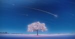  absurdres color_creation commentary_request highres night night_sky no_humans original scenery shooting_star sky star_(sky) starry_sky tree 