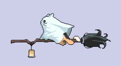  animal animal_focus bright_pupils broom broom_riding calico_(pattern) calico_cat cat decomposedmaw floating floating_clothes ghost ghost_costume halloween_costume holding holding_broom lantern magic original pixel_art sitting tail tail_wrap whiskers white_pupils 