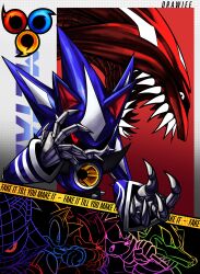 1girl 5boys absurdres amy_rose animal_ears black_sclera caution_tape claws colored_sclera drawiee furry furry_male gloves highres looking_at_viewer male_focus metal_overlord metal_sonic monster multiple_boys neo_metal_sonic pointy_nose red_eyes robot shadow_the_hedgehog sharp_teeth solo sonic_(series) sonic_heroes sonic_the_hedgehog teeth vector_the_crocodile white_gloves 