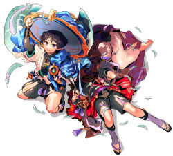  3boys anemo_symbol_(genshin_impact) aqua_feathers arm_at_side arm_up armor barefoot black_bodysuit black_kimono black_sandals black_sash black_shorts black_sleeves blue_cape blue_hat blue_jingasa blue_kimono blue_sleeves bodysuit bridal_gauntlets cape covered_collarbone feathers fingernails full_body furisode genshin_impact gold gold_trim grey_bridal_gauntlets hakama hakama_shorts hat highres holding_another's_finger japanese_armor japanese_clothes jingasa juban kariginu kimono kote kurokote layered_shorts layered_sleeves leg_warmers long_sleeves looking_at_object looking_up lying mandala mandarin_collar mitsudomoe_(shape) multiple_boys multiple_persona on_back on_side open_clothes open_kimono oriiiiiiiiiiii pants pleated_shorts pom_pom_(clothes) purple_rope purple_sash purple_shorts purple_sleeves purple_veil red_kimono red_sash rope sandals sash scaramouche_(genshin_impact) scaramouche_(harbinger)_(genshin_impact) scaramouche_(kabukimono)_(genshin_impact) shimenawa short_sleeves shorts side_cape squatting stirrup_legwear tassel toeless_legwear toenails toes tomoe_(symbol) veil vision_(genshin_impact) wanderer_(genshin_impact) white_background white_kimono white_leg_warmers white_pants white_rope white_sleeves white_trim yellow_feathers zouri 