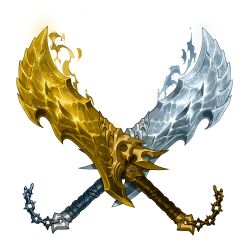  absurdres chain highres no_humans official_art simple_background solo_leveling solo_leveling:_arise sword tachi-e transparent_background weapon weapon_focus 