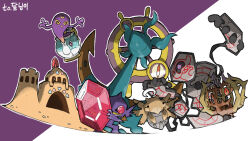  @_@ anchor black_sclera blacknirrow brambleghast bug colored_sclera colored_skin colored_teeth crack crescent_halo dhelmise floating gem gem_eyes ghost_type_theme_(pokemon) halo highres holding holding_gem insect_wings mega_pokemon mega_sableye no_humans one-eyed palossand plant pokemon pokemon_(creature) pokemon_focus polteageist purple_skin red_eyes red_gem red_sclera rock runerigus runes rust sableye sand sand_castle sand_sculpture seaweed sharp_teeth shedinja ship's_wheel simple_background slit_pupils standing teapot teeth thorns tumbleweed violet_eyes wings yellow_eyes yellow_teeth 
