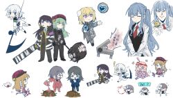  ! >_< 6+girls :3 :d aai90722545007 absurdres adoration_(e.g.o) alternate_costume angela_(project_moon) angela_(project_moon)_(cosplay) bang_dream! bang_dream!_it's_mygo!!!!! black_coat black_hair black_jacket black_pants black_vest blonde_hair blue_hair brown_hair chihaya_anon closed_eyes closed_mouth coat collared_shirt cosplay crossover da_capo_(e.g.o) e.g.o_(project_moon) employee_(project_moon) engulfing_dream_(e.g.o) fang green_hair grey_coat grey_hair grey_pants hat heart heterochromia highres holding holding_weapon in_the_name_of_love_and_hate_(e.g.o) jacket justitia_(e.g.o) kaname_raana lab_coat laetitia_(e.g.o) lobotomy_corporation long_hair long_sleeves magic_bullet_(e.g.o) medium_hair misumi_uika mole mole_under_eye multiple_girls multiple_views nagasaki_soyo necktie nugget_(project_moon) open_clothes open_coat open_mouth pants penitence_(e.g.o) pink_(e.g.o) pink_hair pink_hat project_moon punishing_bird red_hat red_necktie ribbon shiina_taki shirt short_hair sidelocks simple_background singing_machine smile smile_(e.g.o) sound_of_a_star_(e.g.o) takamatsu_tomori the_sword_sharpened_with_tears_(e.g.o) togawa_sakiko two_side_up u_u vest violet_eyes wakaba_mutsumi weapon white_background white_hair white_shirt yahata_umiri yellow_eyes yuutenji_nyamu 