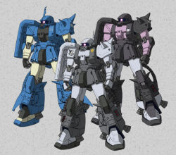  army cable commentary_request grey_background gundam gundam_msv mecha mecha_focus military_rank_insignia mobile_suit mobile_suit_gundam mobile_suit_gundam_the_origin no_humans obed radio_antenna robot science_fiction shield shoulder_spikes spikes thrusters vernier_thrusters zaku_ii zaku_ii_hmt zaku_ii_hmt_black_tri-stars_custom zaku_ii_hmt_shin_matsunaga_custom zeon 