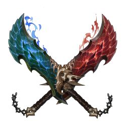  absurdres chain highres no_humans official_art simple_background solo_leveling solo_leveling:_arise sword tachi-e transparent_background weapon weapon_focus 