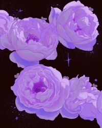  commentary english_commentary flower flower_focus jpeg_artifacts no_humans original purple_flower purple_rose red_background rokktober rose simple_background still_life 