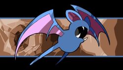  bat_(animal) cave cocoro_the_c commentary_request fangs flying no_humans open_mouth pokemon pokemon_(creature) pokemon_focus purple_wings wings zubat 