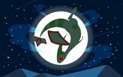  anteba_pix antlion claws closed_eyes commentary_request dragon flygon flying full_body full_moon green_wings moon night no_humans pokemon pokemon_(creature) pokemon_focus red_eyes star_(sky) tail wings 