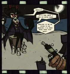  beach dark decapitation ghoul highres monster night toon_(style) vampire zombie 