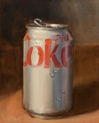  can coca-cola commentary drink_can english_commentary english_text food_focus highres no_humans noah_verrier oil_painting_(medium) original painting_(medium) shadow soda soda_can still_life traditional_media 