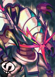 antennae black_claws black_sclera claws colored_sclera colored_skin cross-shaped_pupils euphythefox extra_legs facial_hair giant_isopod golisopod grey_skin highres isopod mega_golisopod mega_pokemon multicolored_skin mustache no_humans pokemon pokemon_(creature) purple_skin purple_trim symbol-shaped_pupils team_skull two-tone_skin v-shaped_eyes yellow_eyes 