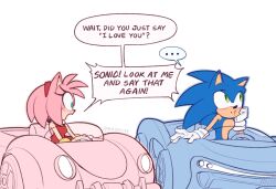  ... 1boy 1girl amy_rose animal_ears backless_dress backless_outfit blue_fur blush commentary dress english_commentary english_text furry furry_female furry_male gloves hand_on_own_cheek hand_on_own_face headband hedgehog_boy hedgehog_girl highres kiioki11 pink_fur red_dress red_headband sleeveless sleeveless_dress sonic_(series) sonic_racing:_crossworlds sonic_the_hedgehog spoken_ellipsis twitter_username white_gloves 