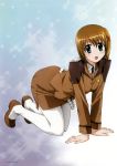  mahou_shoujo_lyrical_nanoha mahou_shoujo_lyrical_nanoha_strikers pantyhose smile tagme tights uniform white_pantyhose yagami_hayate 