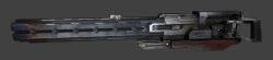  3d absurdres caldari_state_(eve_online) commentary dust_514 english_commentary eve_online forge_gun_(dust_514) glowing grey_background grey_theme gun highres hybrid_weapon_(eve_online) juliadream maya_(medium) official_art photoshop_(medium) railgun realistic science_fiction simple_background unreal_engine_(medium) weapon weapon_focus wide_image 