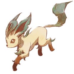  animal_focus commentary_request full_body hatching_(texture) highres leafeon no_humans pokemon pokemon_(creature) pokemon_focus procreate_(medium) purin_mushipan simple_background solo white_background 