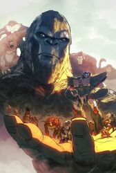 6+boys absurdres animal beast_titan beast_wars black_fur black_myth:_wukong brown_fur character_request crossover dc_comics donkey_kong donkey_kong_(series) dragon_ball dragon_ball_gt east-west_crossover furry furry_male george_(rampage) gorilla gorilla_grodd guardian_ape helmet highres holding holding_staff horns kaiju kamen_rider kamen_rider_ooo kamen_rider_ooo_(sagohzo_combo) kamen_rider_ooo_(series) king_kong king_kong_(series) looking_at_viewer mojo_jojo monkey_boy monkey_tail monster_hunter_(series) multiple_boys multiple_crossover oozaru open_hand optimus_primal oversized_animal overwatch powerpuff_girls primusibi rajang rampage_(movie) robot sekiro:_shadows_die_twice shingeki_no_kyojin son_goku species_connection staff standing sun_wukong super_saiyan super_saiyan_4 tail the_flash_(series) titan_(shingeki_no_kyojin) trait_connection transformers weapon weapon_on_back winston_(overwatch) 