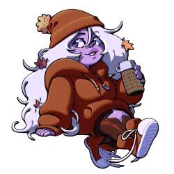 1girl :3 amethyst_(steven_universe) colored_skin discount-supervillain gem_(steven_universe) lips long_hair purple_skin shoes sitting smile sneakers solo steven_universe thick_lips very_long_hair 