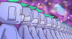  1other afterimage ambiguous_gender diavolo discord harrison1500 jojo_no_kimyou_na_bouken leaf leaf_on_head looking_at_another meme recurring_image reflection scene_reference sky star_(sky) starry_sky vento_aureo wumpus wumpus_dying_(meme) 